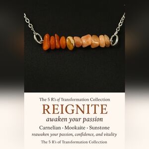 Reignite Vibe Bar Necklace Carnelian Mookaite Sunstone – Passion & Confidence